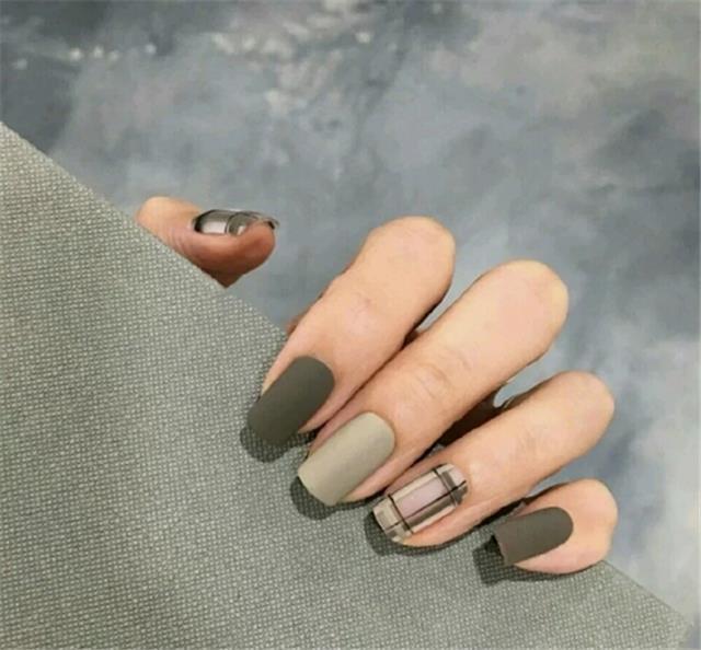 绿色港风美甲
